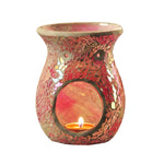 Large Crackle Mosaic Wax - Oil Warmer Pink 14cm