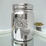 Ceramic Tealights Storage Jar - Silver