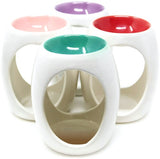 Oval Ceramic Wax Melter With White Ceramic Tealight Spoon